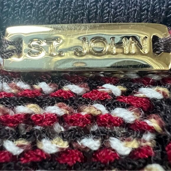 St John Sport Wool Blend Knit Multicolor Sleeveless Luxury Normcore Sweater SZ S - Picture 12 of 14